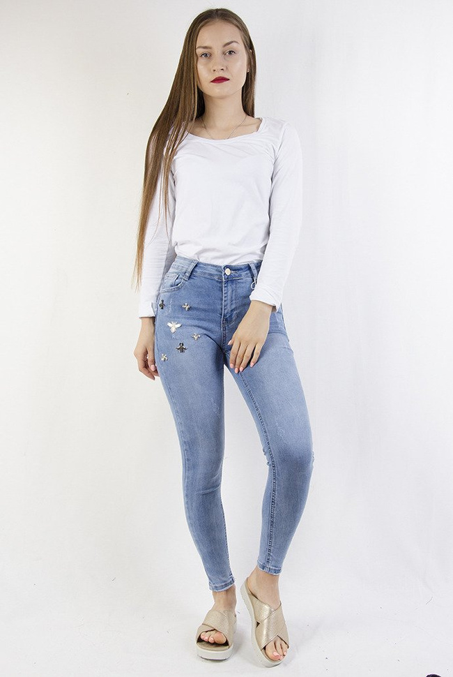 Spodnie jeansowe z aplikacją