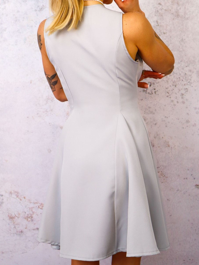 SUKIENKA MINI Z GUZIKAMI- SZARA