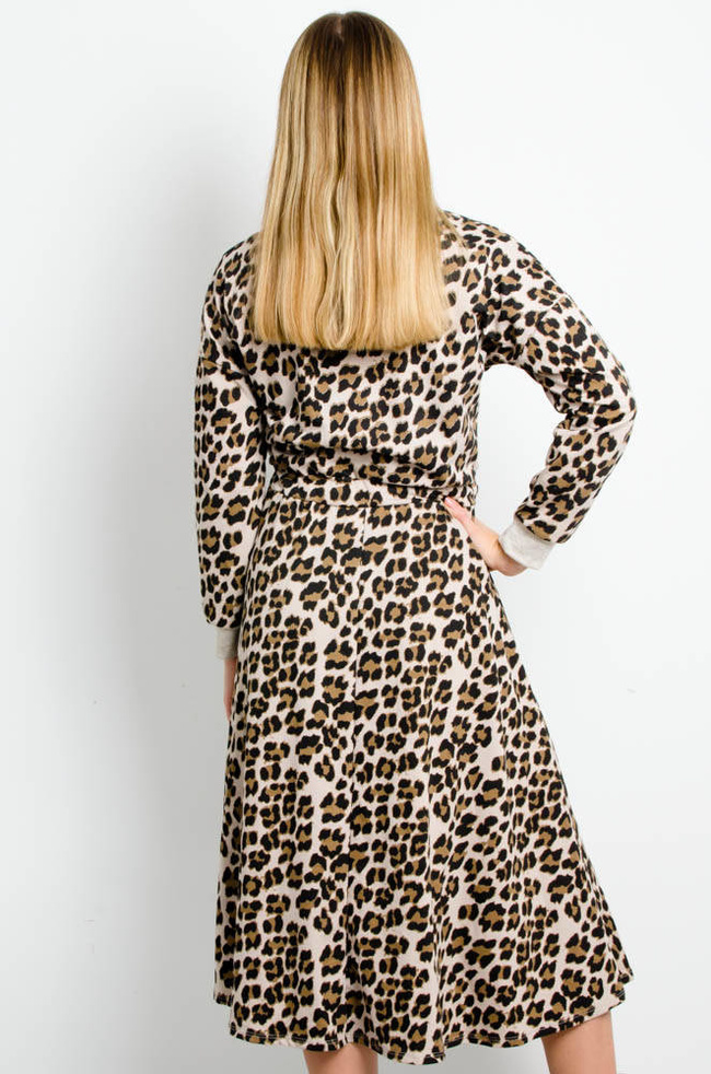 DŁUGA BAWEŁNIANA SUKIENKA W PANTERKĘ 