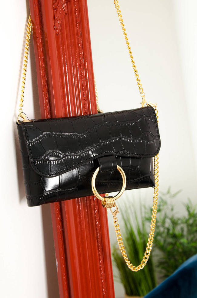 MINI TOREBKA NA ŁAŃCUSZKU Z WYTŁACZANYM WZOREM