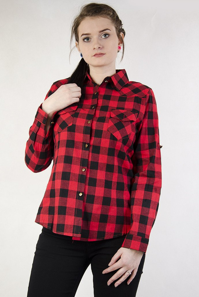 Koszula w czerwono - czarną kratę