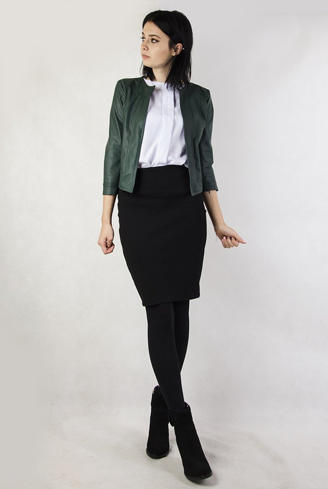 Zielony żakiet skajkowy