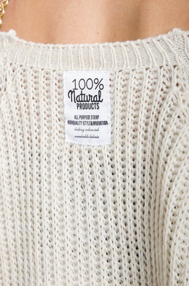 BEŻOWY ROZPINANY SWETER O LUŹNYM KROJU