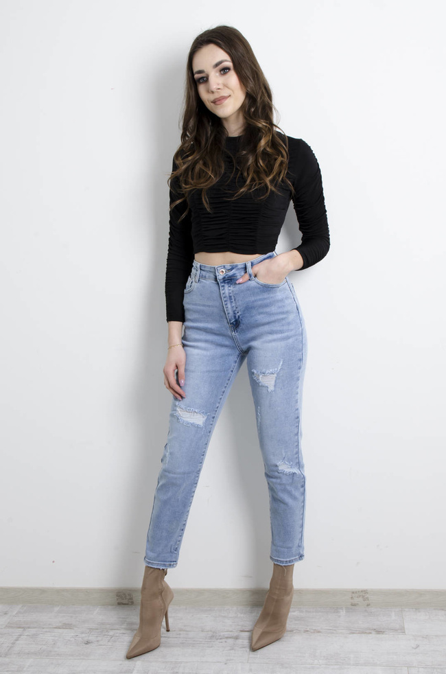 SPODNIE JEANSOWE STRETCH MOM JEANS