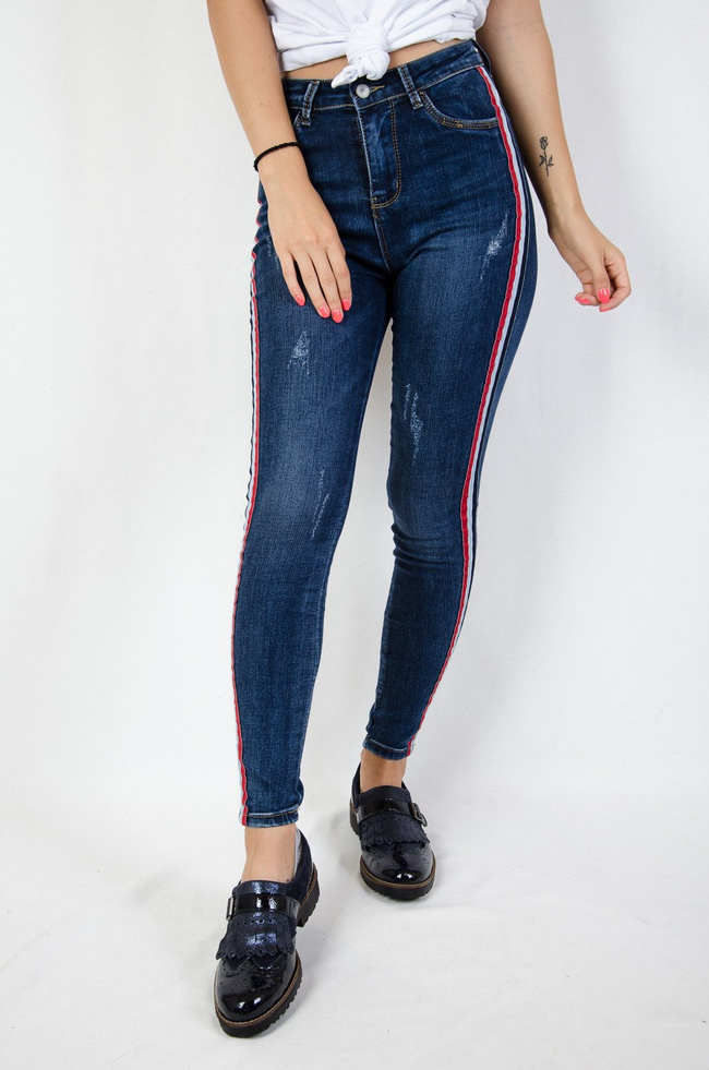 Spodnie jeansowe z lampasami