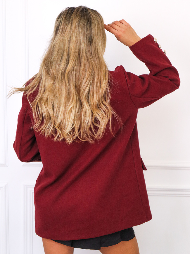 PŁASZCZ MARYNARKA Z NASZYWKĄ- BORDOWY