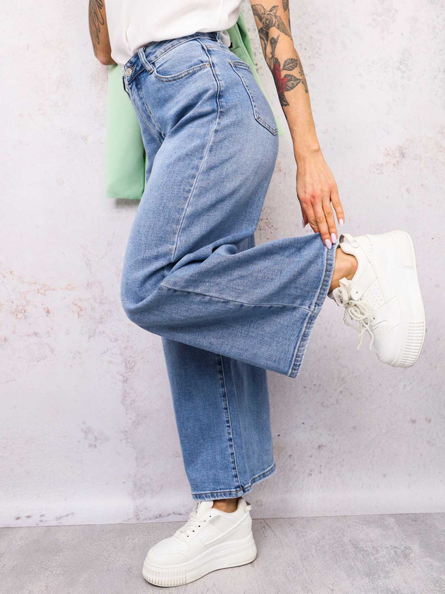 SPODNIE JEANSOWE CULOTTE Z WYSOKIM STANEM