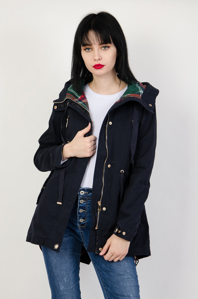 Granatowa kurtka parka