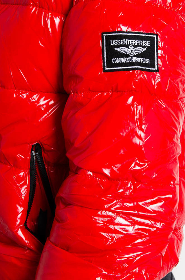 CZERWONA WINYLOWA KURTKA