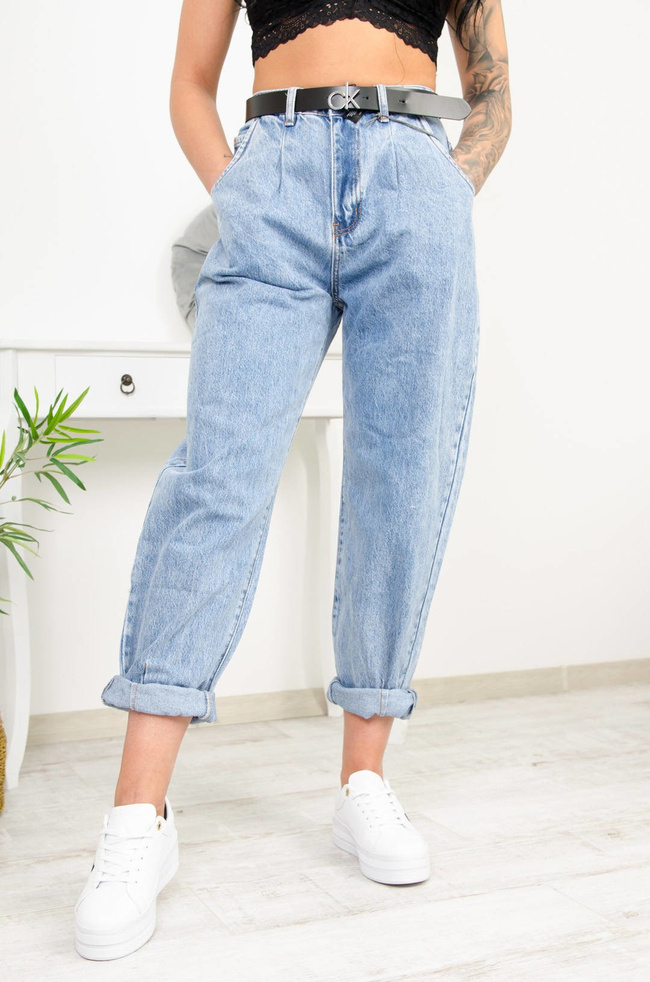 SPODNIE JEANSOWE TYPU SLOUCHY Z WYSOKIM STANEM