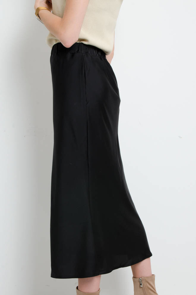 SPÓDNICA MIDI ROZSZERZANA NA DOLE- CZARNA