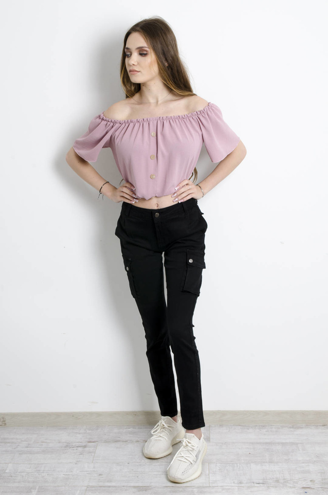 SPODNIE CZARNE CARGO 