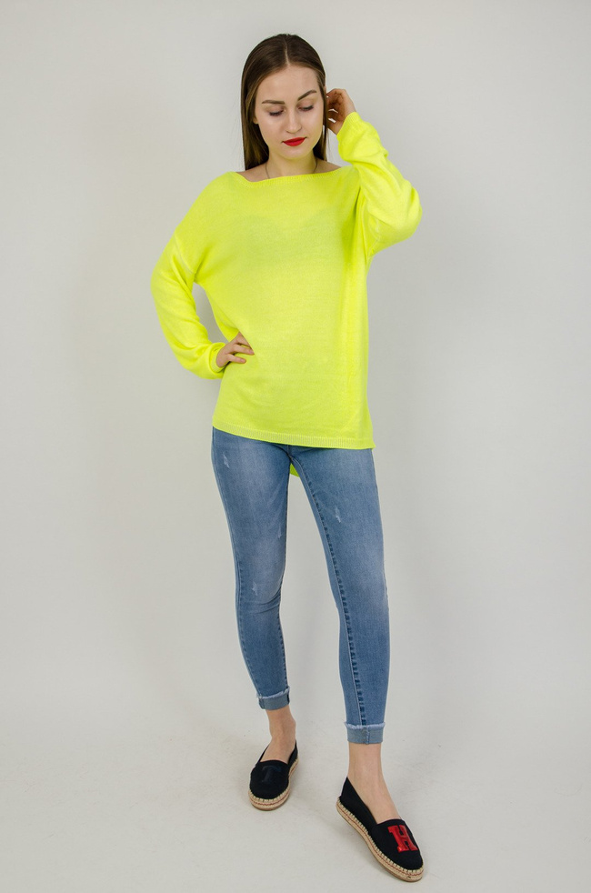 Neonowy asymetryczny sweter
