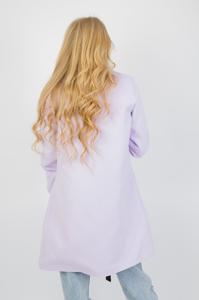 WIOSENNY PŁASZCZ W PASTELOWYM ODCIENIU - FIOLETOWY