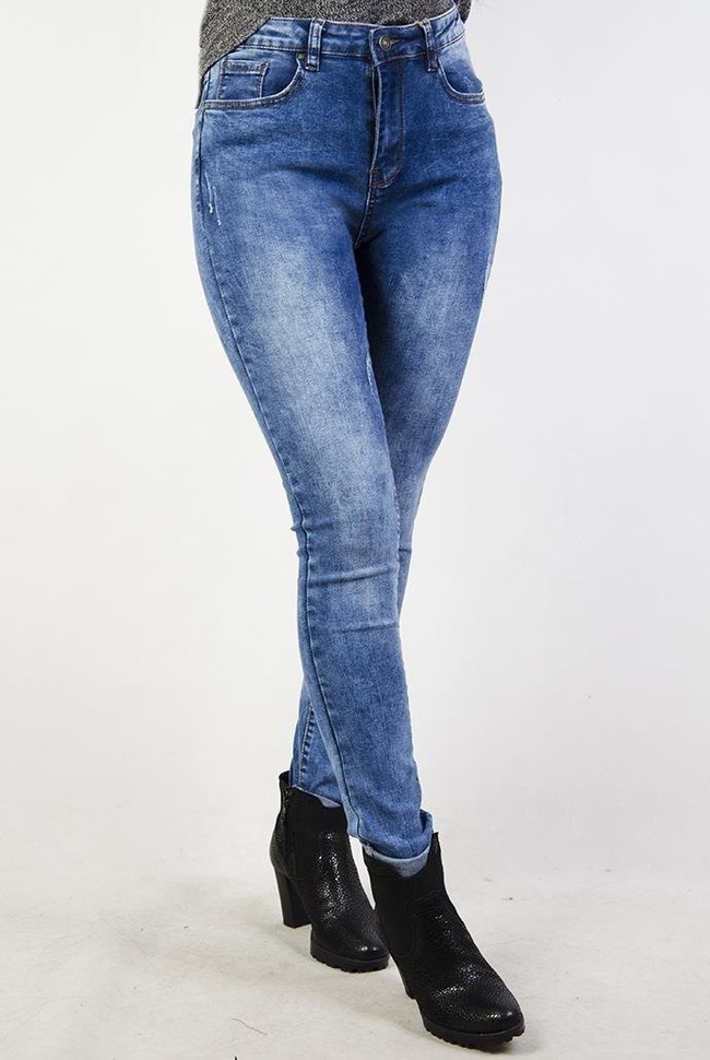 (DUŻE ROZMIARY) Spodnie jeansowe rurki przylegające