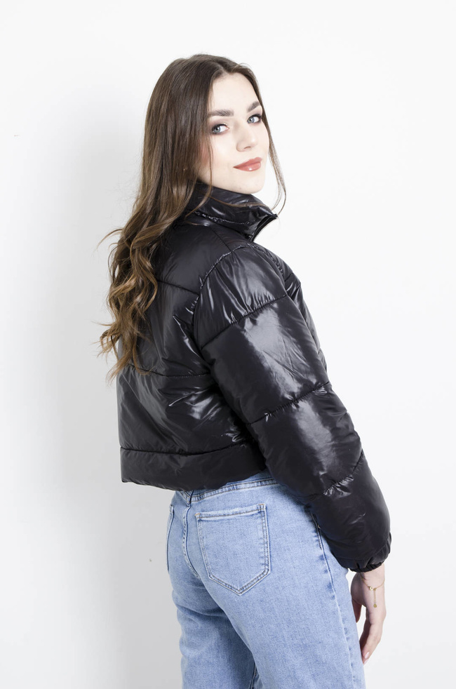 KURTKA PIKOWANA PRZEJŚCIOWA CZARNA