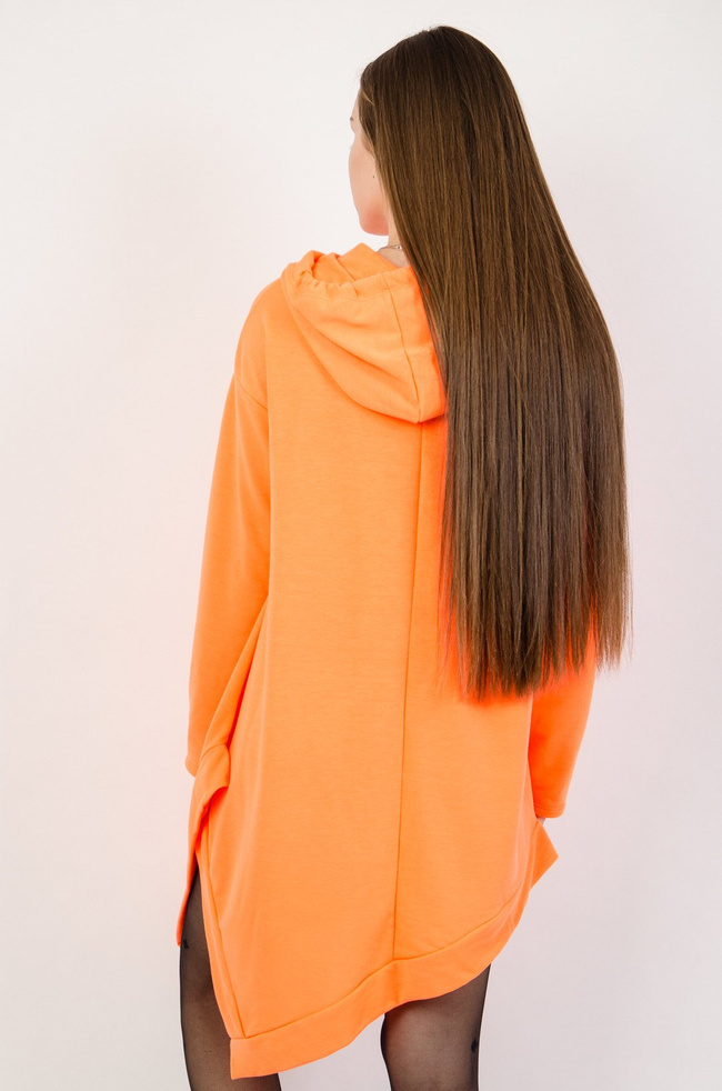Neonowa asymetryczna bluza z kapturem