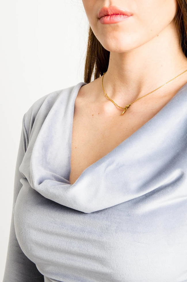 SZARE WELUROWE BODY Z LEJĄCYM DOKOLTEM