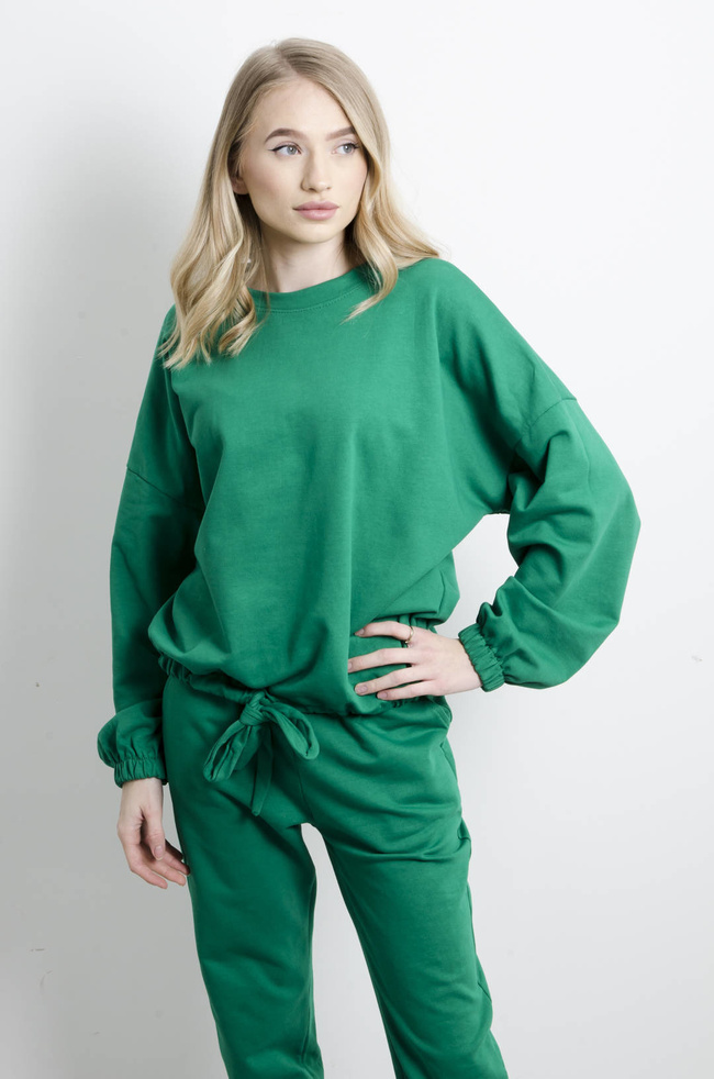 KOMPLET DRESOWY BAWEŁNIANY W KOLORZE ZIELONYM