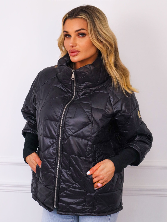 KURTKA PIKOWANA OVERSIZE- CZARNA