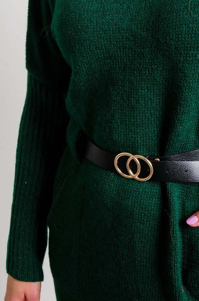 DŁUGA SUKIENKA SWETERKOWA Z PASKIEM