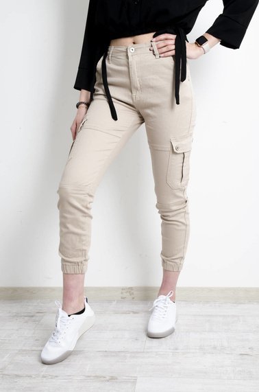 SPODNIE BEŻOWE CARGO