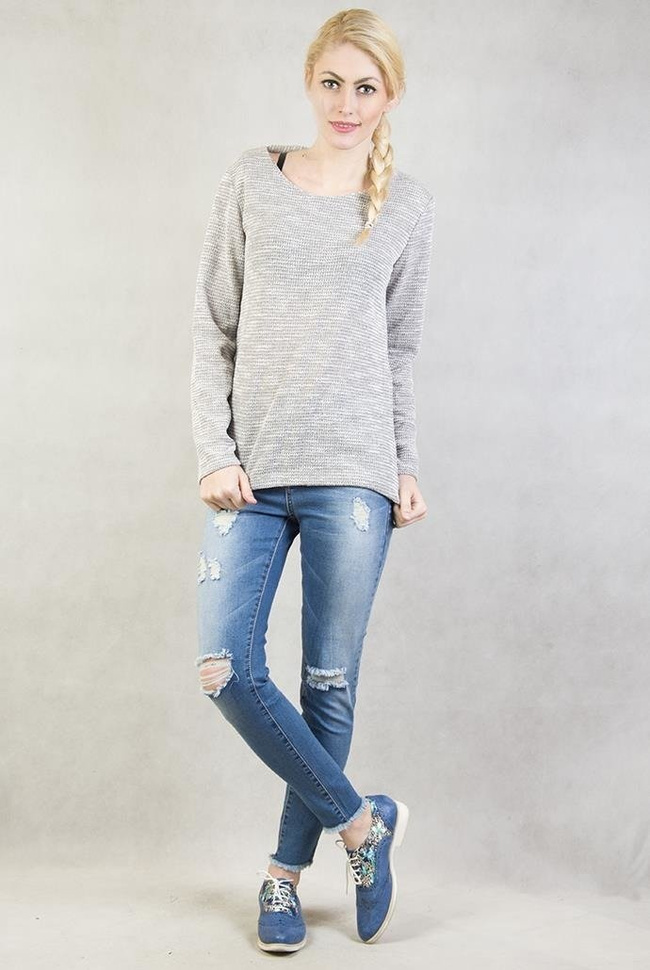 Szara asymetryczna bluzka