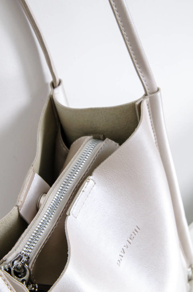 TOREBKA MINI SHOPPERKA- PERŁOWA