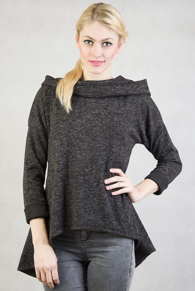 Czarna, asymetryczna bluzka