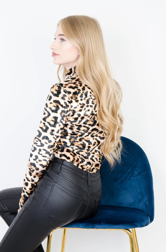 ZŁOTE WELUROWE BODY W PANTERKĘ