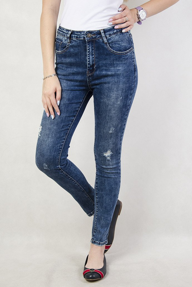 (ROZMIAR L-4XL) Spodnie jeansowe rurki