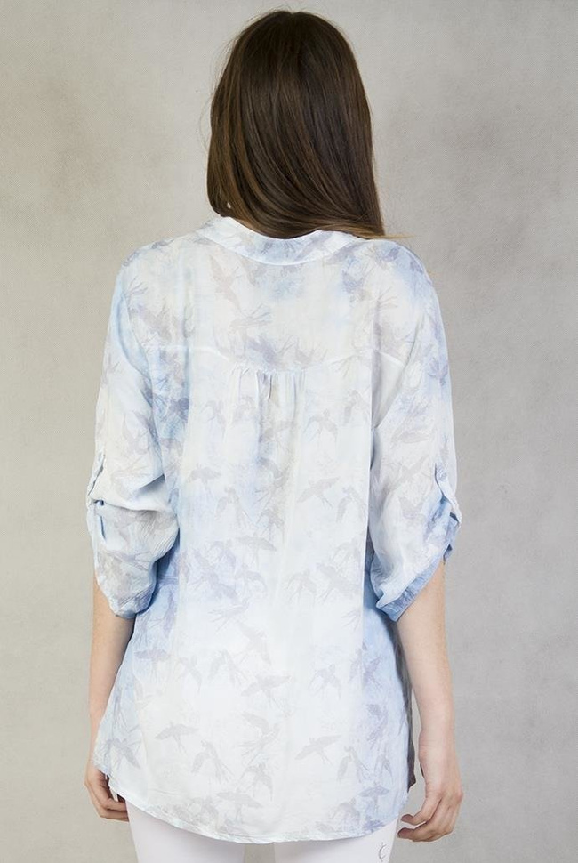 Koszula niebieska w jaskółki