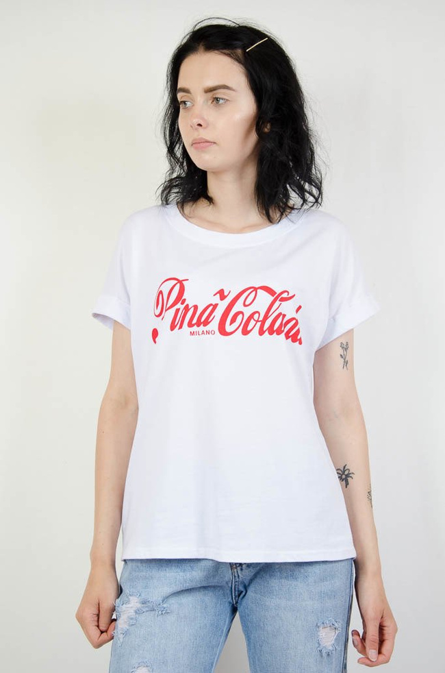BIAŁY T-SHIRT PINA COLADA