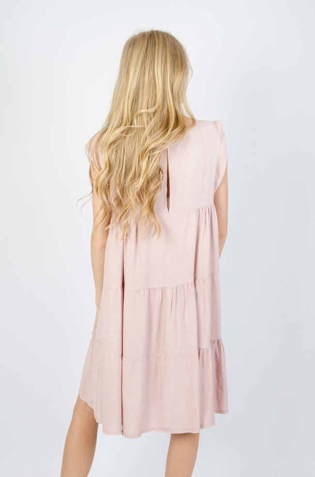 Jasno różowa warstwowa sukienka