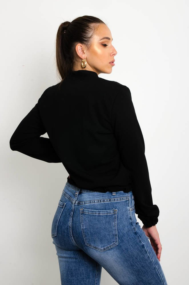 CZARNA BLUZA ZAPINANA NA ZAMEK