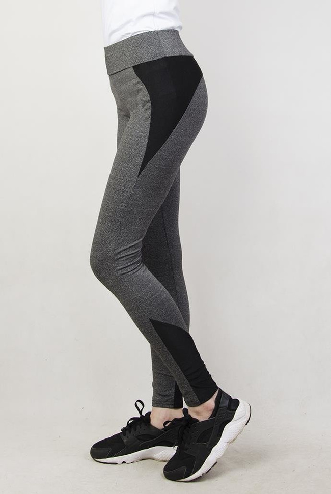 Szaro-czarne legginsy fitness