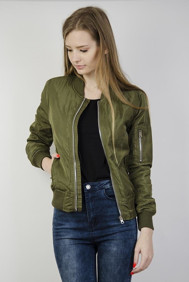 Zielona kurtka typu BOMBER