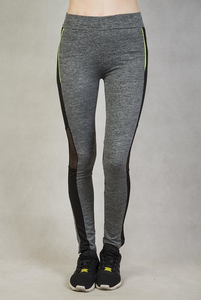 Legginsy fitness szare z siateczką