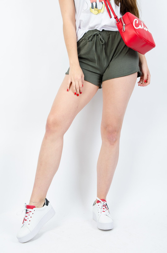 ZIELONE BAWEŁNIANE SZORTY