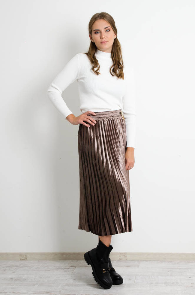 BIAŁY SWETEREK PRĄŻEK Z PÓŁGOLFEM