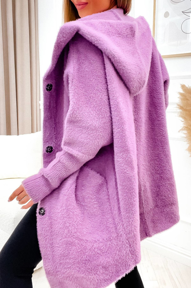 KURTKA ALPAKA Z KAPTUREM- FIOLETOWA