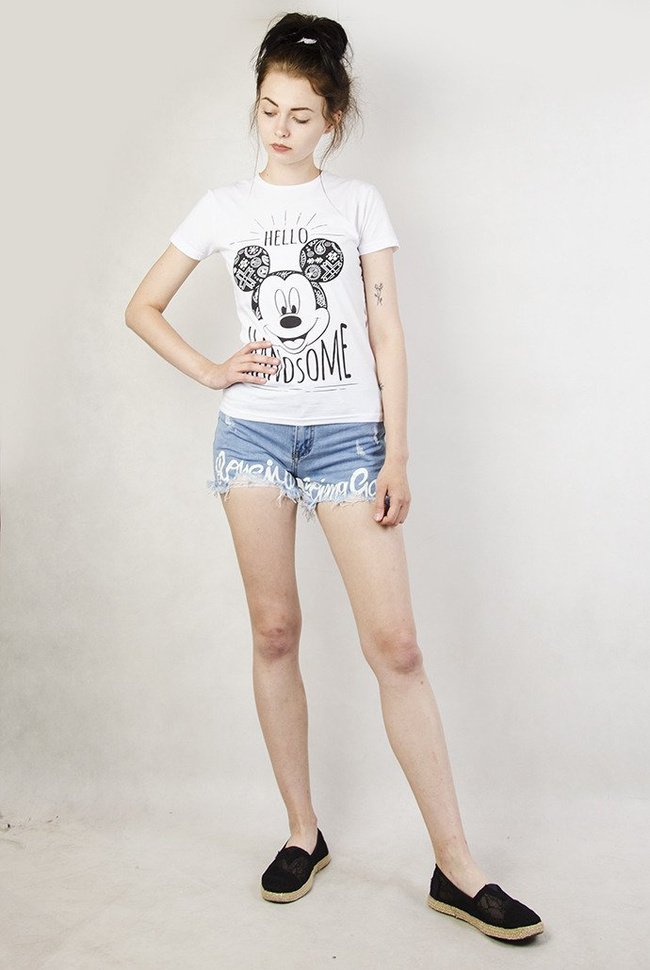 Biała bluzka z Mickey Mouse