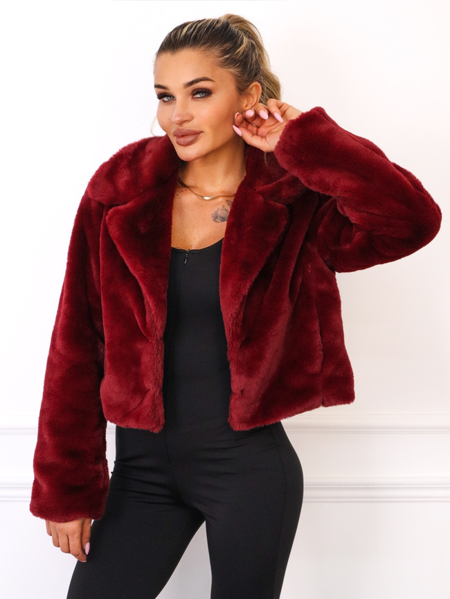 KRÓTKA FUTRZANA KURTKA- BORDOWA