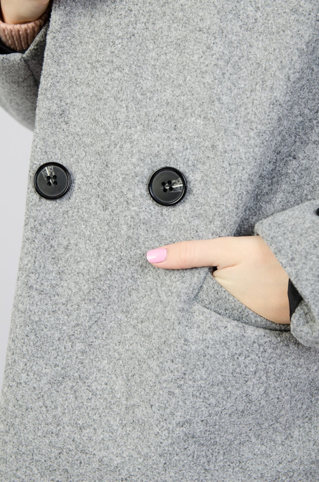 SZARY ELEGANCKI PŁASZCZ