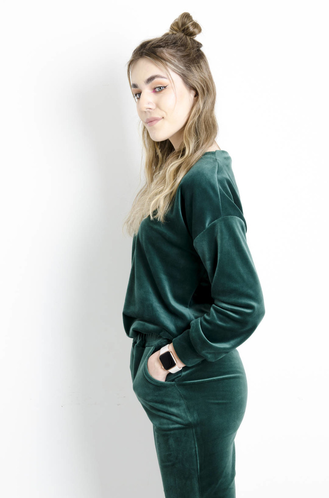 KOMPLET DRESOWY WELUROWY- ZIELONY