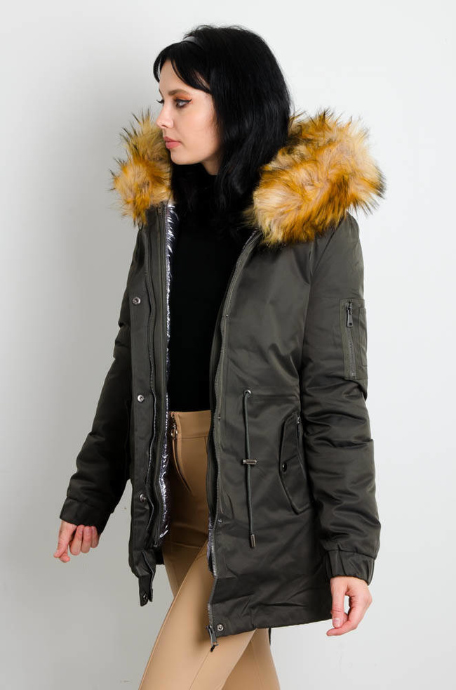 ZIELONA KURTKA ZIMOWA PARKA NA MISIU 3w1