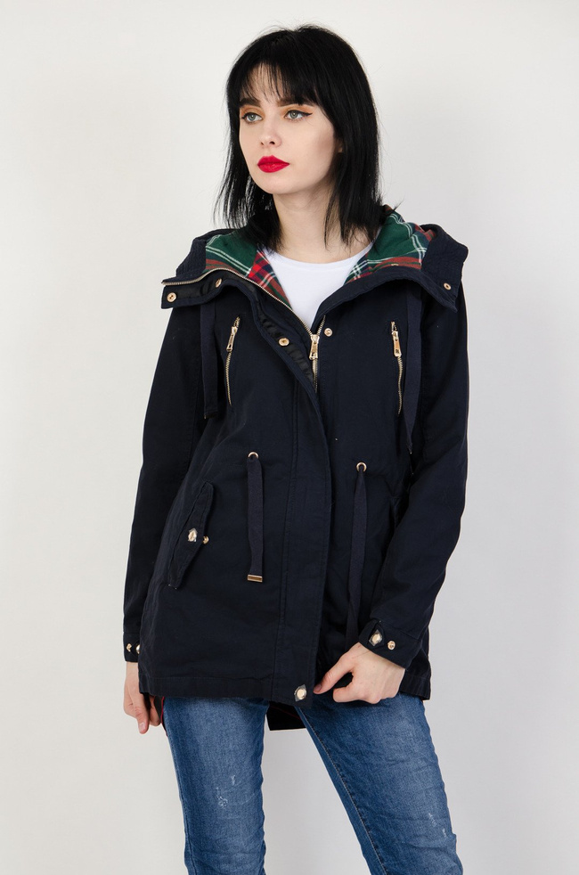 Granatowa kurtka parka