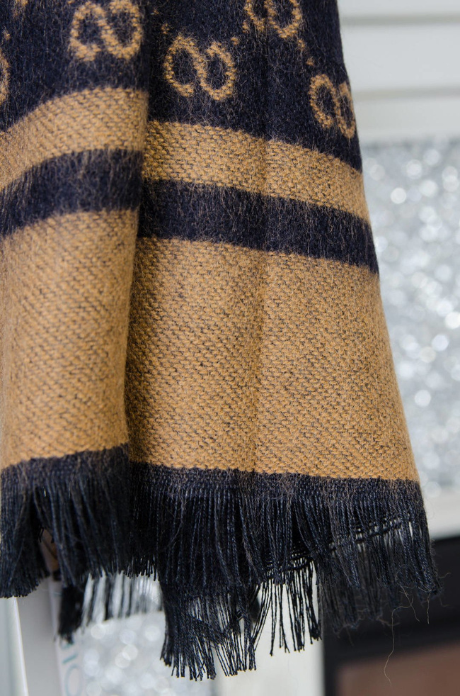 BRĄZOWO-CZARNY DWUSTRONNY SZAL 