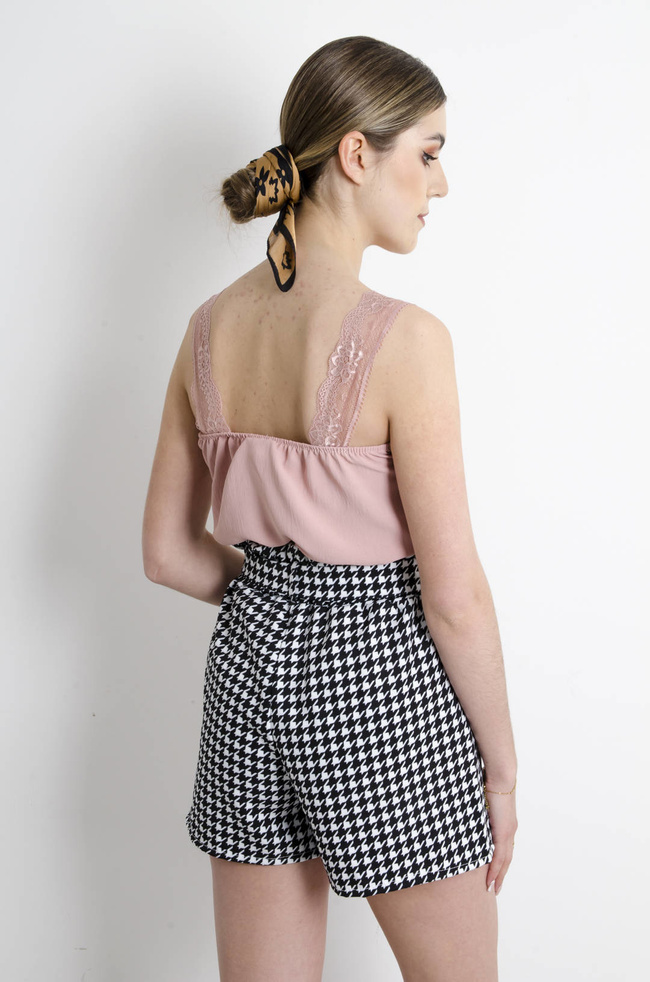 BIELIŹNIANY TOP Z KORONKĄ - JASNO-RÓŻOWY