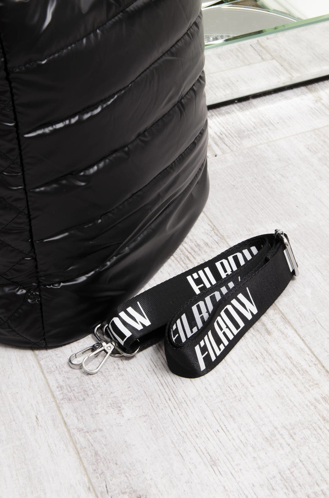 TORBA MATERIAŁOWA PIKOWANA CZARNA- SHOPPER